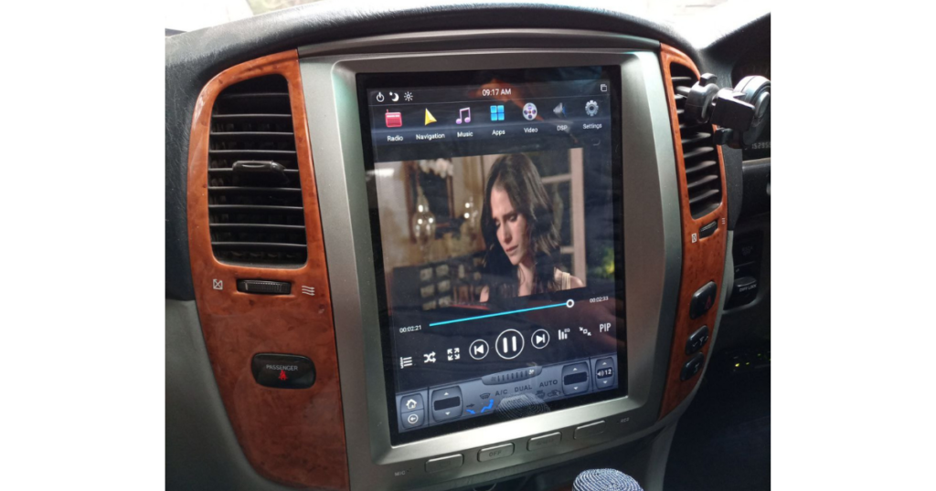 Tesla Style car radio type is specific to vehicles and has AC controls.